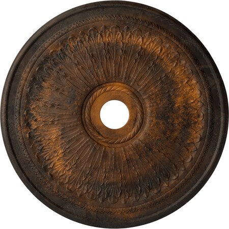 Oakleaf Ceiling Medallion (Fits Canopies Up To 6 1/4), Hnd-Painted Rust, 29 1/8OD X 3 5/8ID X 1P